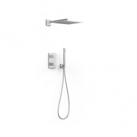 Tres Cuadro Zestaw prysznicowy termostatyczny podt. z deszczownicą 30x30 cm Chrom - 862567_O1