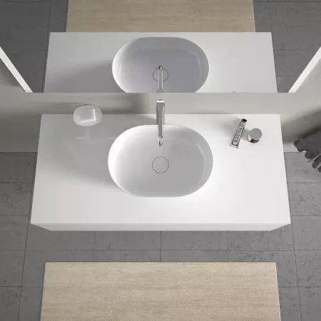 IH Selection by Duravit Luv Umywalka stawiana nablatowa Luv z osłoną cermiczną w komplecie 50x35 Biały - 822842_O1