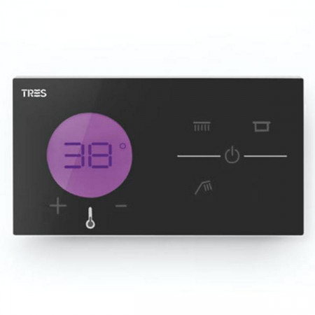 Tres Shower Technology bateria natryskowa podrynkowa termostatyczna elektroniczna 3-drożna czarny - 749486_O1