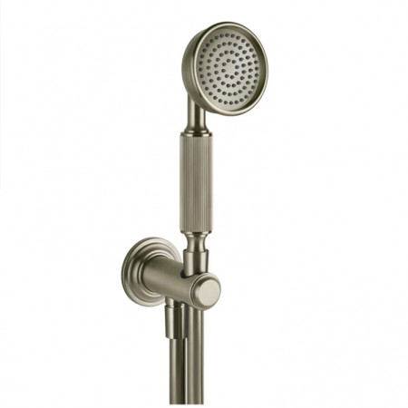 Gessi Zestaw natryskowy z odpływem wody wężem elastycznym 1,50 m i słuchawką anticalc Finox Brushed Nickel
