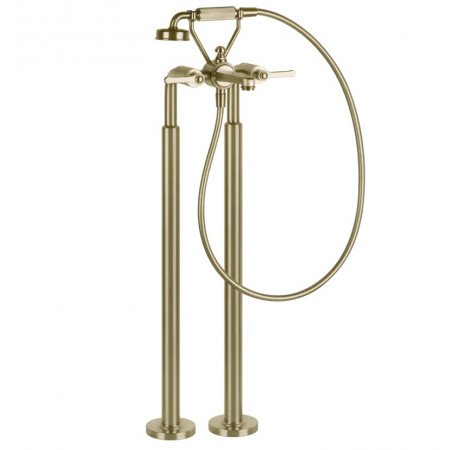 Gessi Venti20 bateria wannowa wolnostojąca z przełącznikiem automatycznym Brass Brushed PVD