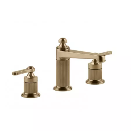 Gessi Venti20 Średnia bateria umywalkowa 3-otw z elastycznymi wężykami Bez odpływu Warm Bronze Br. PVD