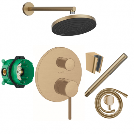 Hansgrohe AXOR Starck Zestaw podtynkowy z deszczownicą 26cm (24140140+24125140+10414140) brąz szczotkowany