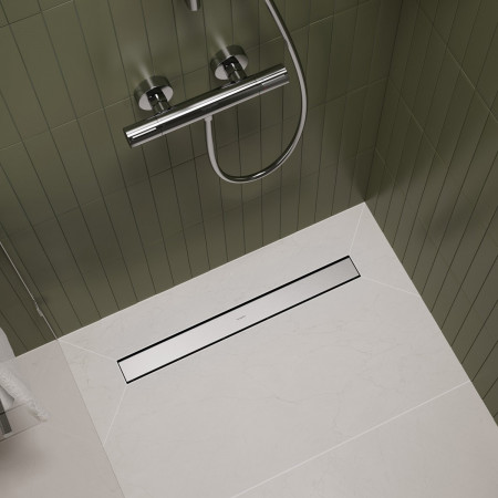 Hansgrohe RainDrain Go Kompletny odpływ liniowy 50 ruszt ozdobny do płytki Stal Szlachetna Szczotkowana