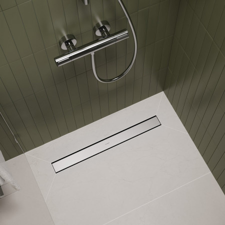 Hansgrohe RainDrain Go Kompletny odpływ liniowy 60 ruszt ozdobny do płytki Stal Szlachetna Szczotkowana