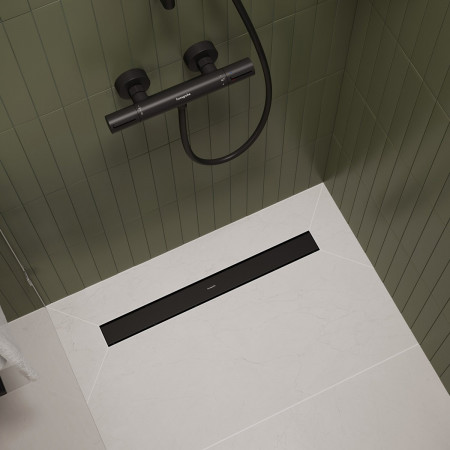 Hansgrohe RainDrain Go Kompletny odpływ liniowy 120 ruszt ozdobny czarny mat / do płytki