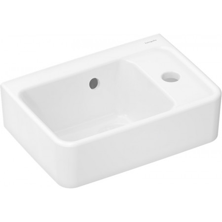 Hansgrohe Xanuia Q Mała umywalka wisząca z półka po prawej stronie 360/250 1/o na bat. z przelewem SmartClean biały
