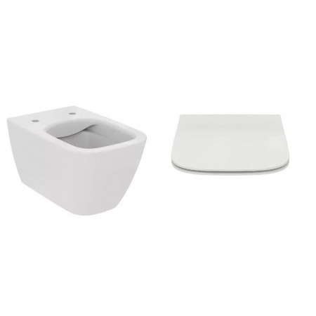 Ideal Standard i.Life B Zestaw Miska WC 54 + Deska w\o biała T461401+T500301