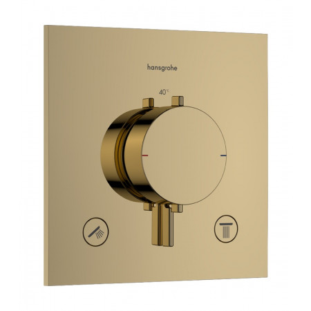 Hansgrohe Ecostat Comfort E Bateria termostatyczna do 2 odbiorników, podtynkowa Złoty Optyczny Polerowany