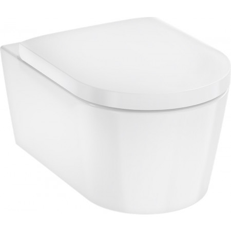 Hansgrohe EluPura S Miska wisząca WC 540, AquaHelix Flush, HygieneEffect z deską WC, SoftClose, QuickRelease Biały