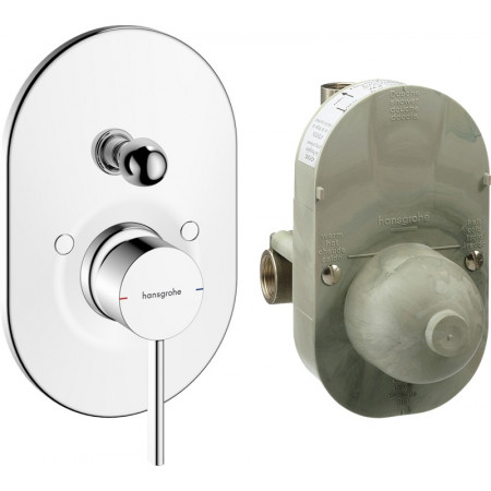 Hansgrohe Zesis S Zestaw jednouchwytowej baterii wannowej, podtynkowej Chrom