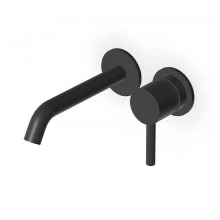 Zucchetti Pan S 2 hole built-in single lever basin mixer. Matt black