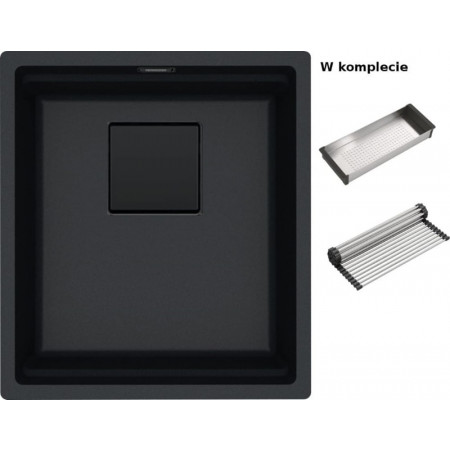 Franke Zlewozmywak podblatowyy Fragranit Kanon KNG 110-37 Onyx / Czarny odpływ