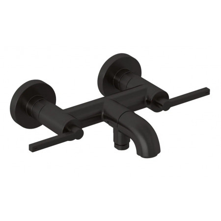 Kludi Nova Fonte Puristic bateria wannowo-natryskowa; uchwyty proste; czarny szczotkowany