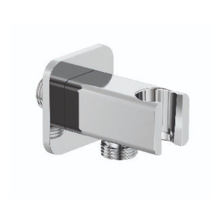 Kludi A-qa przyłącze kątowe do węża natryskowego ze ściennym uchwytem natryskowym, soft-edge