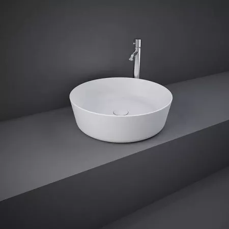 Rak Feeling umywalka nablatowa okrągła wersja slim 42 cm biały mat
