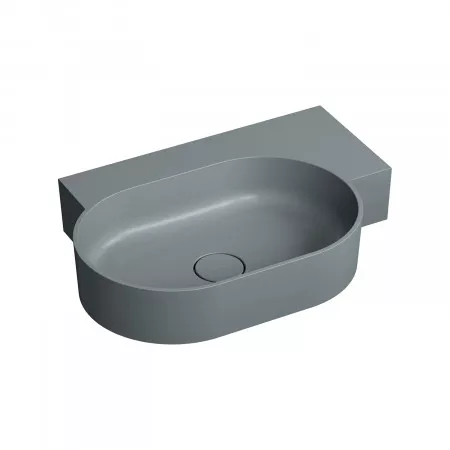 Omnires Ovo M+ Umywalka Nablatowa/Wisząca - Prawa, 64 X 44 Cm ash grey mat