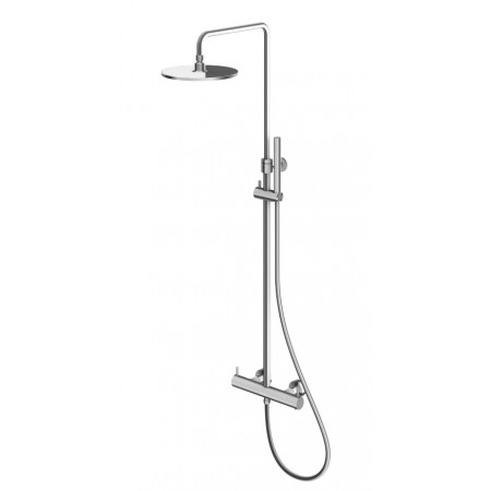 Kohlman Axel Brushed Nickel Zestaw prysznicowy z bateria termostatyczną natynkowy