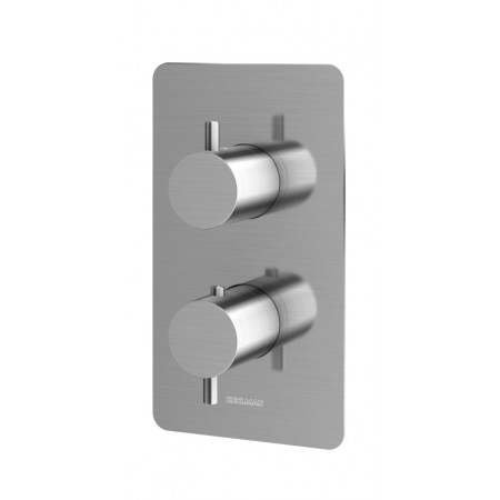 Kohlman Axel Brushed Nickel Termostatyczna podtynkowa bateria wannowo-prysznicowa z trzema wyjściami