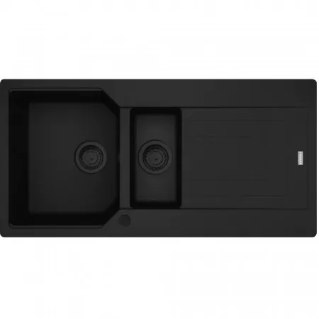 Franke Zlewozmywak wbudowywany Fragranit Urban UBG 651-100 Czarny mat / Czarny odpływ - 898589_O1