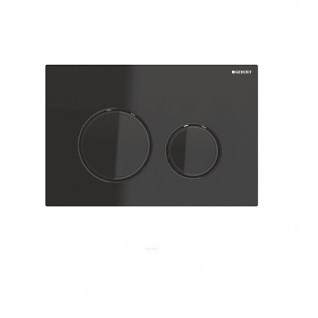 Geberit Sigma21 Przycisk uruchamiający, szkło czarne, pierścienie: czarny chrom - 818963_O1