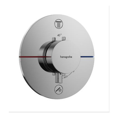 Hansgrohe ShowerSelect Comfort S Bateria termostatyczna, podtynkowa do 2 odbiorników ze zintegrowanym systemem zabezpieczającym zgodnie z EN 1717 Chrom - 896169_O1