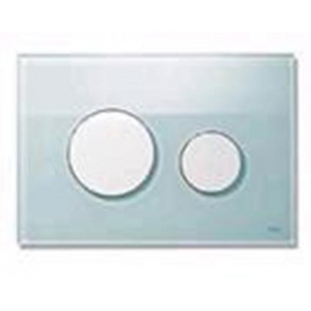 Tece Loop przycisk spłukujący do WC ze szkła, szkło zielone, przyciski chrom matowy