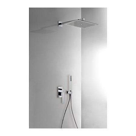 Tres Slim Exclusive kompletny zestaw prysznicowy podtynkowy deszczownica 320x220 mm chrom - 460386_O1