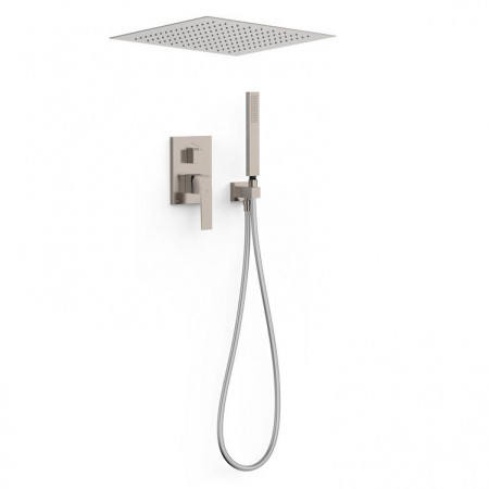 Tres Slim Exclusive Zestaw prysznicowy podtynkowy Rapid-Box z deszczownicą Stal - 824544_O1
