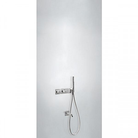 Tres Block System kompletny zestaw wannowo-prysznicowy podtynkowy termostatyczny 2-drożny wylewka chrom - 612815_O1