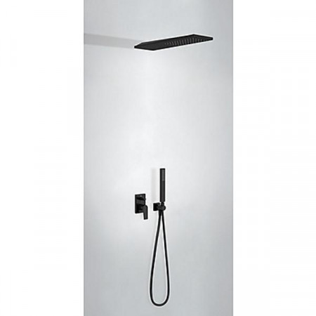 Tres Project kompletny zestaw prysznicowy podtynkowy deszczownica 160x550 mm czarny matowy - 754708_O1