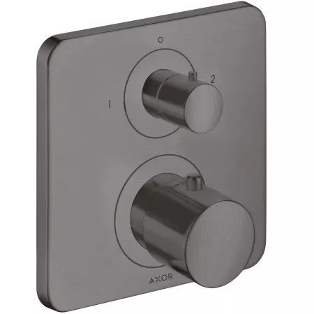 Axor Citterio M Bateria prysznicowa termostatyczna podtynkowa z zaworem odcinająco-przełączającym czarny chrom szczotkowany - 821193_O1