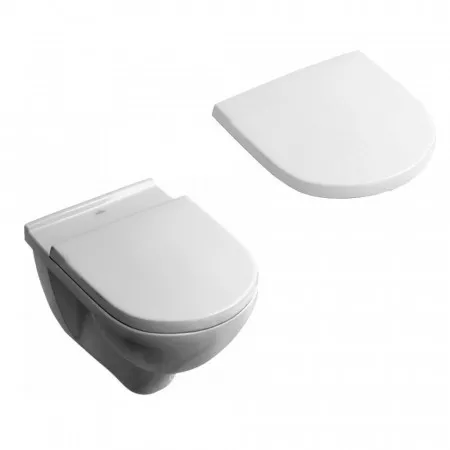 Villeroy & Boch O.Novo Zestaw miska WC wisząca Weiss Alpin 360x560 mm z deską wolnoopadającą ( 56601001 +9M38S101)