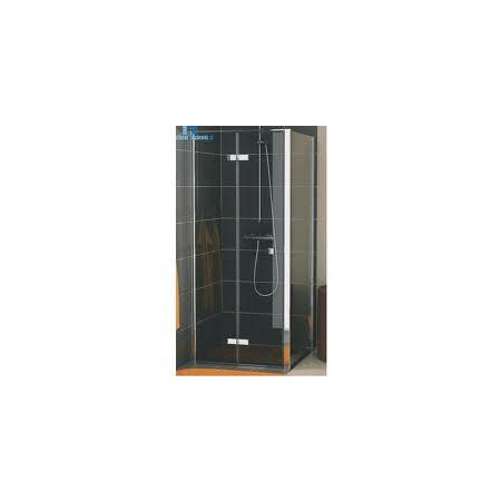 SanSwiss Swing-Line F drzwi dwuczęściowe składane 90 cm lewa profil biały, szkło przezroczyste