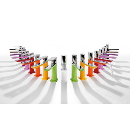 Tres Loft-Colors bateria umywalkowa stojąca M korek automatyczny bursztynowy chrom