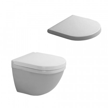 Duravit Starck 3 zestaw miska WC wisząca 48 cm biała z deską wolnoopadającą (2227090000+0063890000)