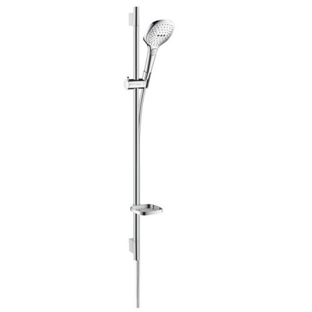 Hansgrohe Raindance Select E Zestaw prysznicowy 120 EcoSmart / Unica`S Puro drążek 90 cm DN15 3S biały/chrom