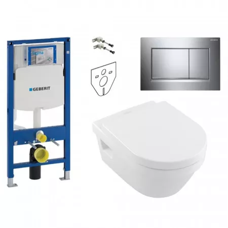 Geberit Villeroy Architectura Zestaw Stelaż podtynkowy z miską WC wiszącą i deską w/o (5684HR01 + 111.320.00.6+ 115.883.KH.1)