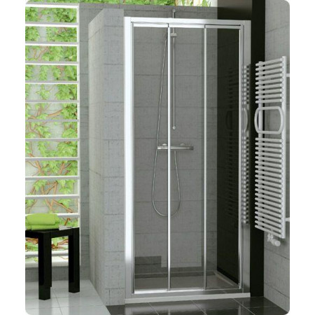 SanSwiss Top-Line drzwi przesuwane trzyczęściowe 80 cm profil połysk, szkło przezroczyste