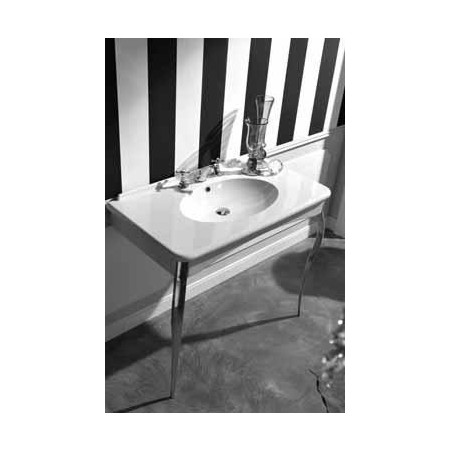 Kerasan Retro umywalka stojąca z dwoma nogami chrom 100x55 biała