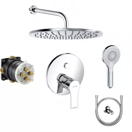 Kludi Zenta SL bateria Zestaw prysznicowy podtynkowy, deszczownica 25cm (6432505-00+6651405-00+487590565 +88022) chrom