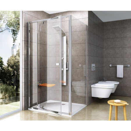 Ravak Pivot ścianka prysznicowa PPS-100 białe szkło transparent