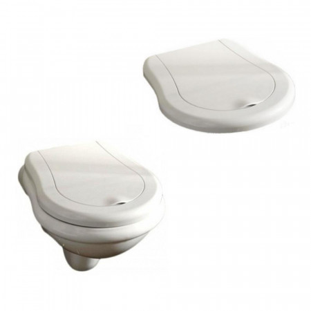 Kerasan Retro zestaw miska WC wisząca 52 cm z deską wolnoopadającą (101501+108901)