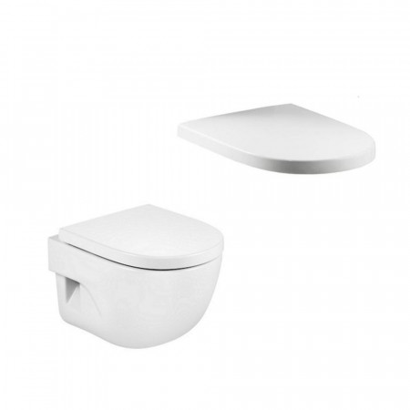 Roca Meridian-N Compacto zestaw miska WC wisząca 48 cm biała z deską wolnoopadającą (A346248000+A8012AC004)