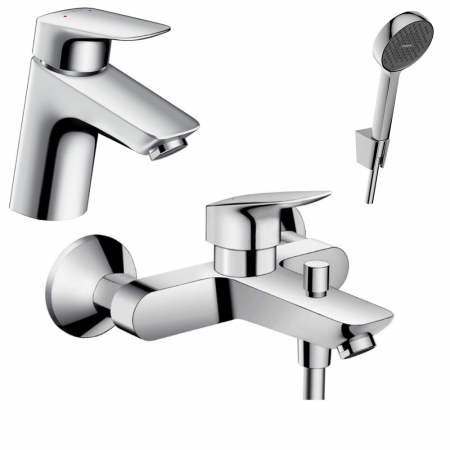 Hansgrohe Logis Zestaw baterii umywalkowa wannowa (71070000 +71400000 +28052000) chrom