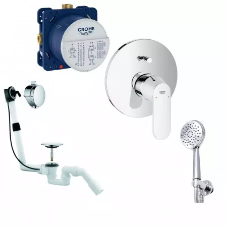 Grohe Eurosmart Cosmopolitan Zestaw wannowy podtynkowy z napełnianiem przez przelew (24045000 +2120005N +35600000 +CO501670) chrom