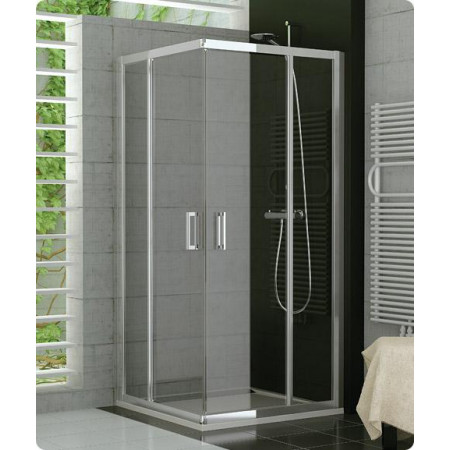 Sanswiss Ronal Top Line drzwi otwierane z elementem stałym (1/2 kabiny) lewe, na wymiar: 70-90 profil SF, szkło pas satynowy