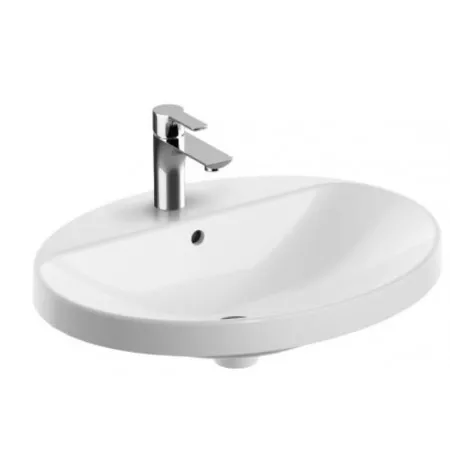 Geberit VariForm umywalka wpuszczana w blat owalna 60 x 48 cm z otworem na baterię - 880913_O1