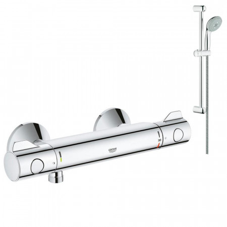 Grohe Grohtherm 800 Bateria prysznicowa z termostatem z zestawem prysznciowy Trio (34558000 +27644001) chrom