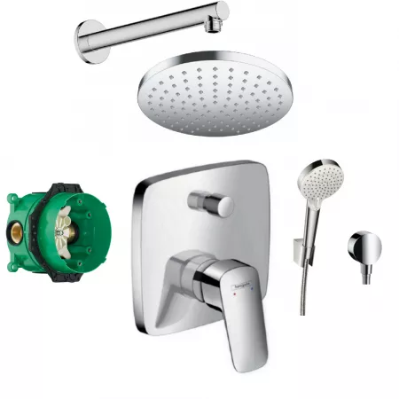Hansgrohe Logis Zestaw podtynkowy deszczownica 20cm (26271000+71405000+27809000) chrom